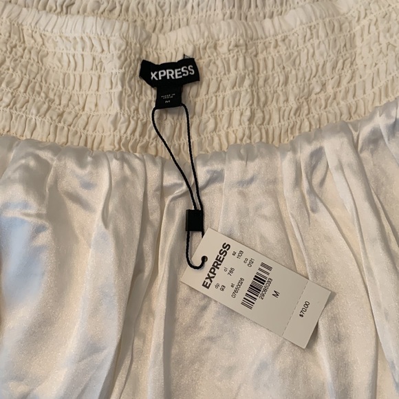 Express White High Waisted Tiered Eyelet Lace Mini Skirt-NWT - Picture 12 of 14